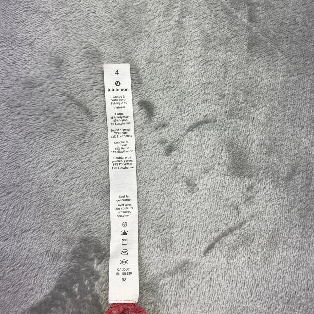 Lululemon Moment To Movement 2-In-1 Tank Women's‎ Sz 4 Heathered Cerry Athletic